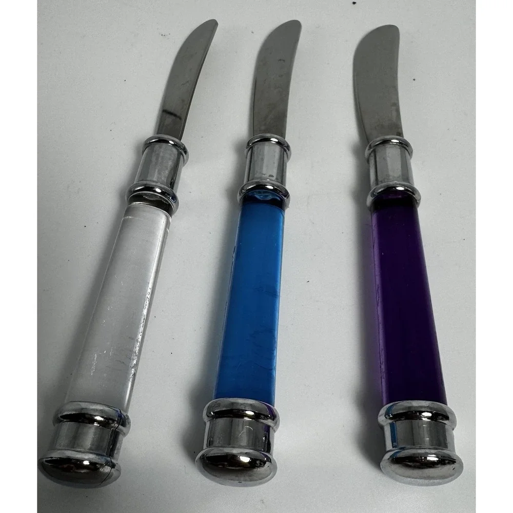 Gourmet Cheese/Butter Spreaders,‎ Stainless Steel, Colored Transparent